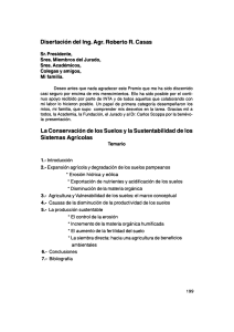 Disertación del Ing. Agr. Roberto R. Casas La Conservación de los