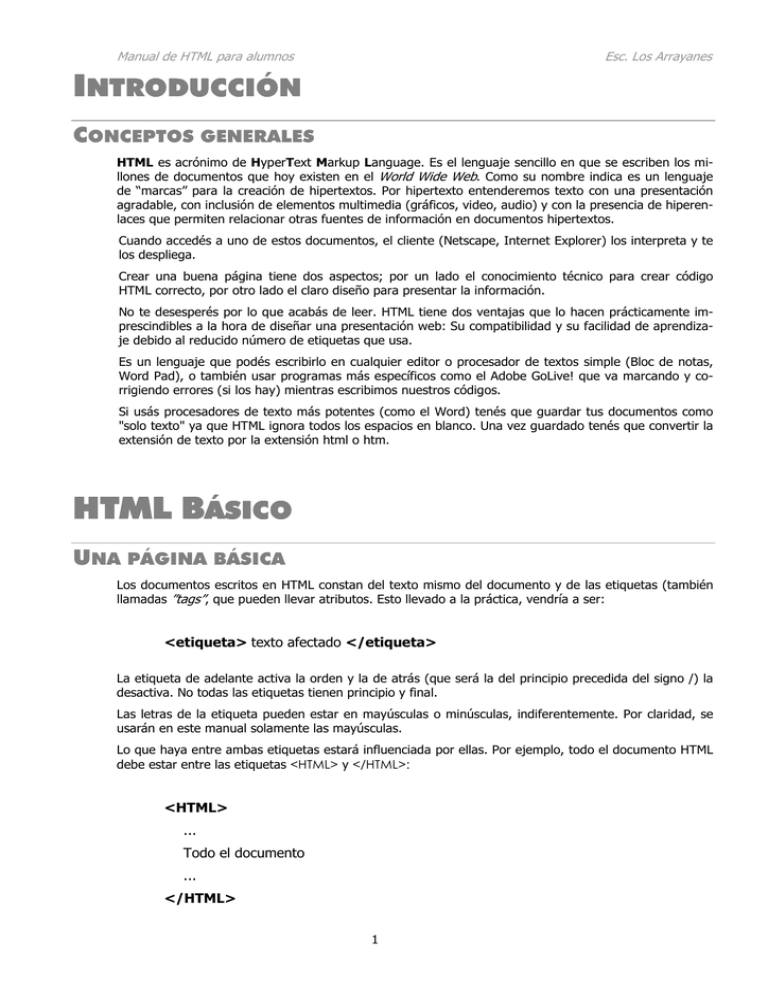 Manual HTML para alumnos