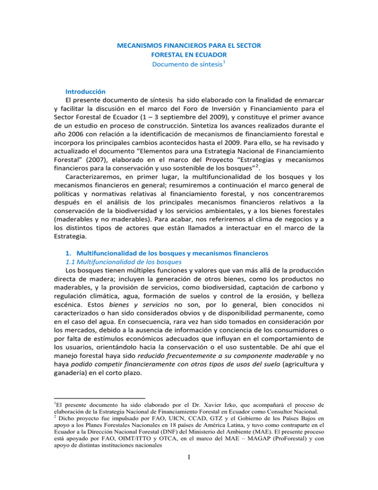 Mecanismos Financieros Para El Sector