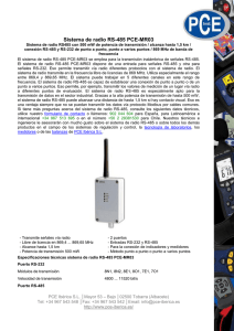 Sistema de radio RS-485 PCE-MR03