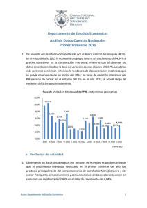 Análisis Datos Cuentas Nacionales Primer Trimestre 2015