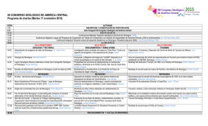 XII CONGRESO GEOLOGICO DE AMERICA CENTRAL Programa