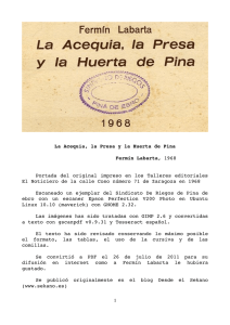 La Acequia, la Presa y la Huerta de Pina Fermín Labarta, 1968