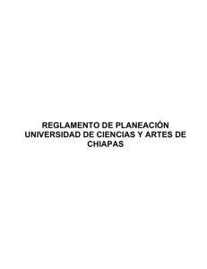Reglamento de Planeación - Universidad de Ciencias y Artes de
