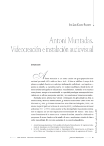 Antoni Muntadas. Videocreación e instalación audiovisual