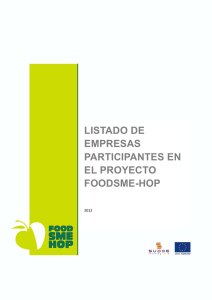 listado de empresas participantes en el proyecto foodsme-hop