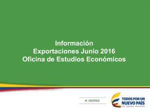 exportaciones de Colombia a junio de 2016