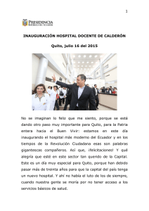 hospital calderon - Presidencia de la República del Ecuador