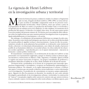 La vigencia de Henri Lefebvre en la investigación urbana y territorial
