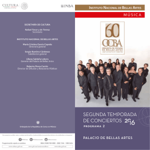 segunda temporada de conciertos - Instituto Nacional de Bellas Artes