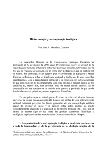 Ponencia: «Biotecnologia y antropología teológica