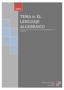tema 6: el lenguaje algebraico