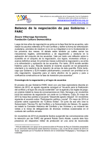 Balance de la negociación de paz Gobierno – FARC