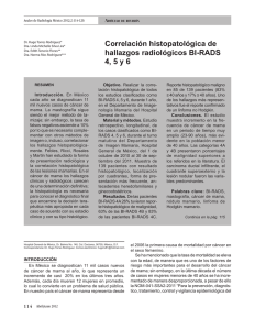 Correlación histopatológica de hallazgos radiológicos BI