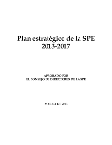 Plan estratégico de la SPE 2013-2017