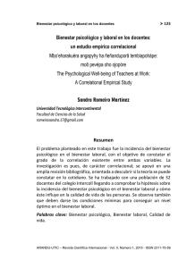Bienestar psicológico y laboral en los docentes: un estudio empírico