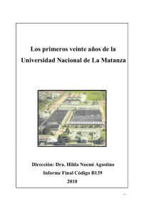 Los primeros veinte años de la Universidad Nacional de La Matanza
