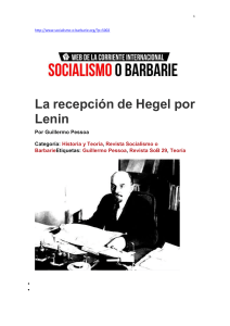 Pessoa, Guillermo - La recepción de Hegel por Lenin