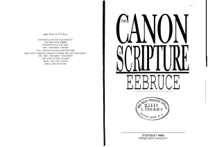 00059 Bruce The Canon of Scripture