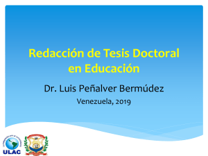 Redacción de Tesis Doctoral 2019