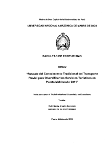 ECOTMO,PEM PERÚ,2011,Rescate del Conocimiento Tradicional T.fluvial para diversificacion del ss ttco.