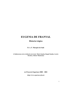 MARQUES DE SADE -  Eugenia de Franval