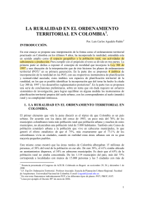  LA RURALIDAD EN EL ORDENAMIENTO TERRITORIAL EN COLOMBIA