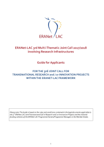 ERANet LAC 3rd Call GuideForApplicants 2017