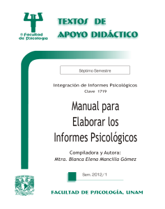 Manual para Elaborar los Informes Psicologicos Blanca Elena Mancilla Gomez TAD 7 Sem