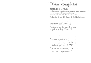 Freud: La Vida Sexual de los Seres Humanos - Psicoan&aacute;lisis