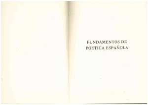 Fundamentos de Poetica Espanola