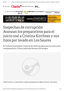Avanzan los preparativos para el juicio oral a Cristina Kirchner y sus hijos por lavado en Los Sauces - 15 03 2019 - Clarín.com