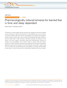 Pharmacologically induced amnesia for learned fear is time and sleep dependent