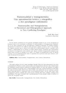 Transexualidad Y Trangerismo. Una aproximación teórica y etnográfica a dos paradigmas enfrentados.