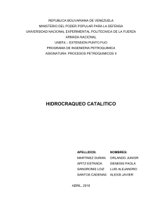 HIDROCRAQUEO CATALITICO