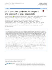 WESES Jerusalem guidelines dor diagnosis and treatment of acute appendicitis