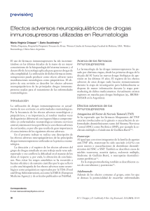 Efectos adversos nueropsiquiatricos de drogas inmunosupresoras utilizadas en Reumatologia