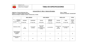 2-Tabla especificaciones Física N°2-1°Medio FILA A y B -San José