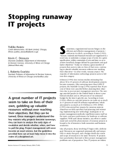Stopping runaway IT projects pdf