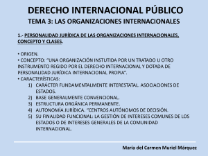 Derecho Internacional Público. Organizaciones Internacionales