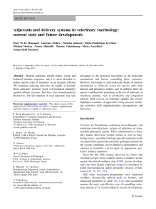 Adjuvants and delivery systems in veterinary vaccinology heegaard 2010