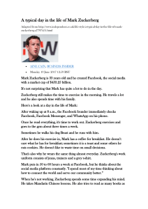A typical day in the life of Mark Zuckerberg
