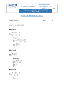 Semana 13 - Práctica Dirigida - Limites Algebraicos