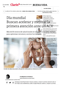 Buscan acelerar y mejorar la primera atención ante un ACV - 29 10 2018 - Clarín.com