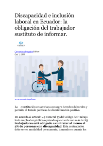 Discapacidad e inclusión laboral en Ecuador