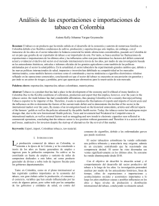 Analisis de las exportaciones e importaciones de tabaco en Colombia
