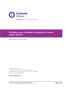 Cochrane - Peribulbar versus retrobulbar anaesthesia for cataract long