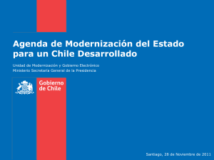 agenda modernizacion del estado para un chile desarrollado diciembre 2011