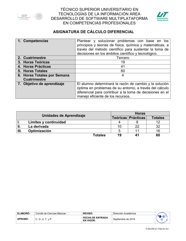 1. C-lculo Diferencial