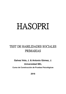 ESCALA HASOPRI DE HABILIDADES SOCIALES PRIMARIAS